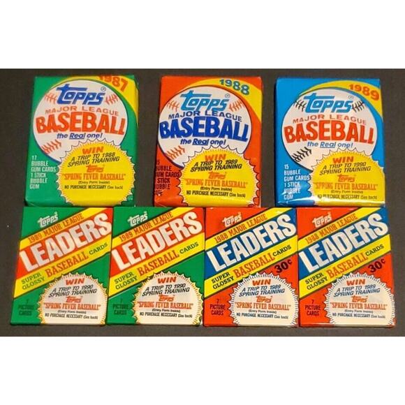 Lot Of 7 87,88,89 Topps Baseball Card Packs - Picture 1 of 1